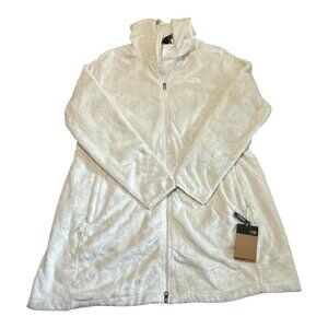North Face Jacket Womens 3XL White Hooded Fleece Full Zip Cozy Parka Plus Size